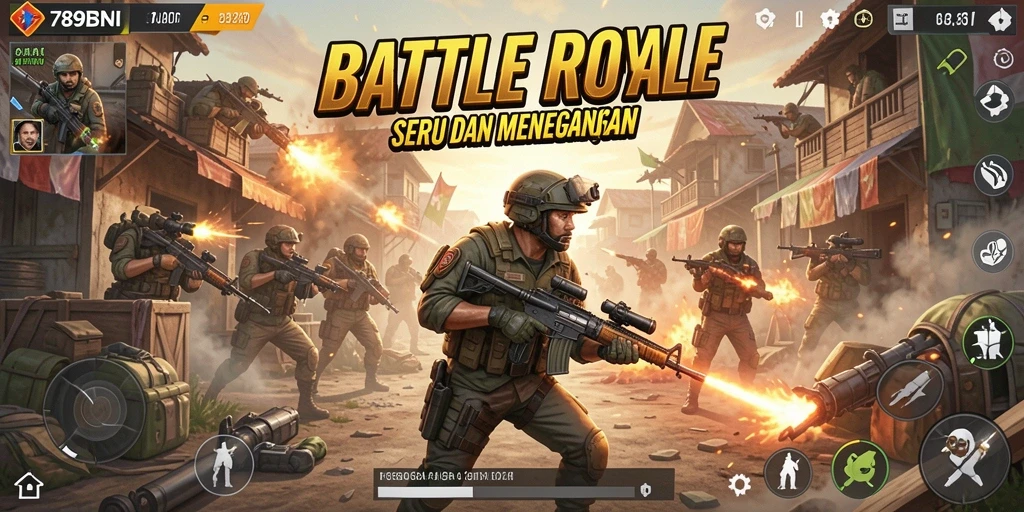 Tangkapan layar gameplay 789BNI yang menampilkan aksi Battle Royale yang mendebarkan.