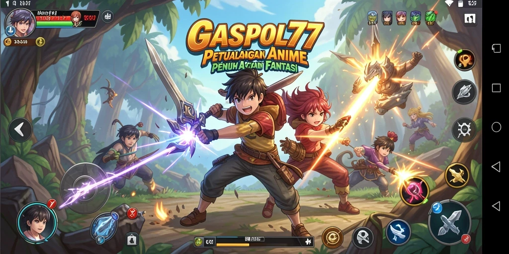 Screenshot menampilkan karakter Anime dalam aksi dramatis di GASPOL77.