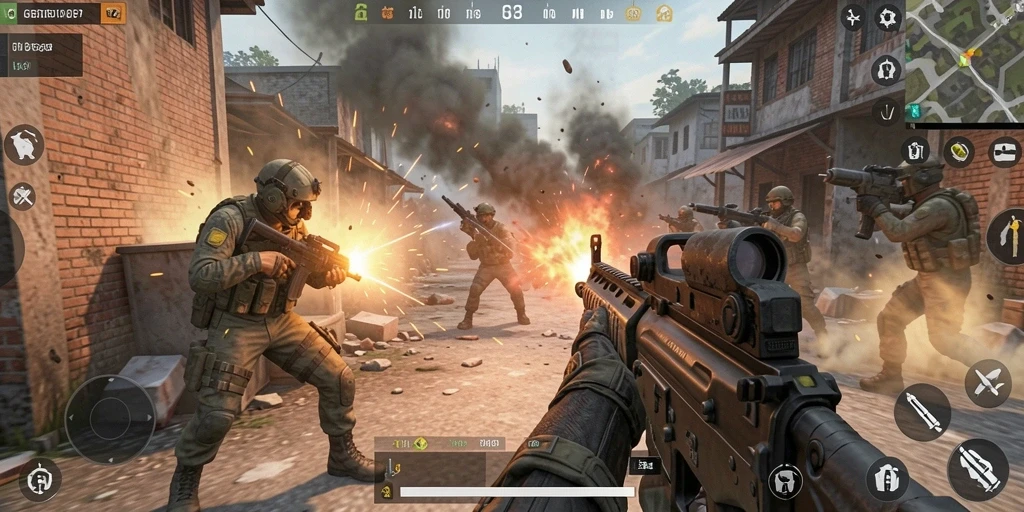 Gameplay GT108 yang intens dan mendebarkan saat pertempuran.