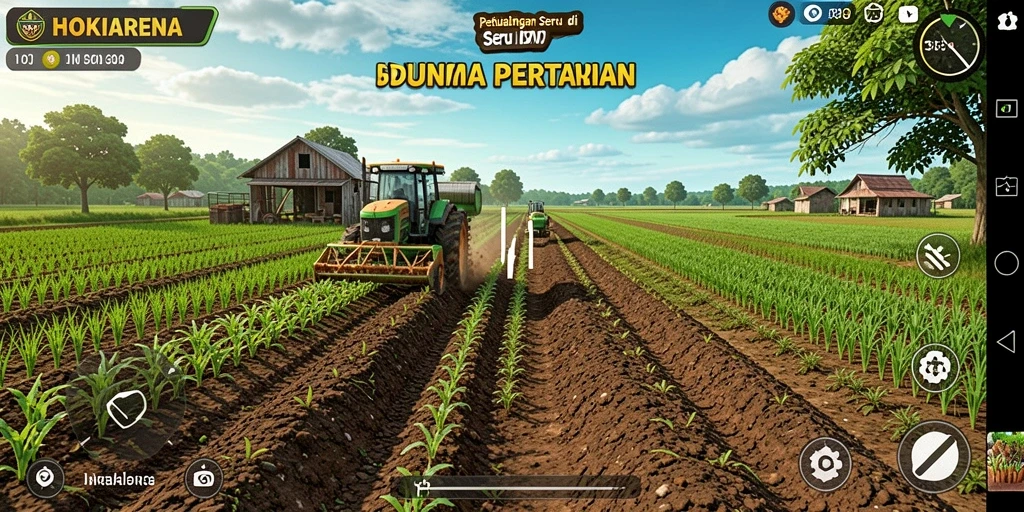 Tampilan gameplay HOKIARENA yang menarik di ladang pertanian.