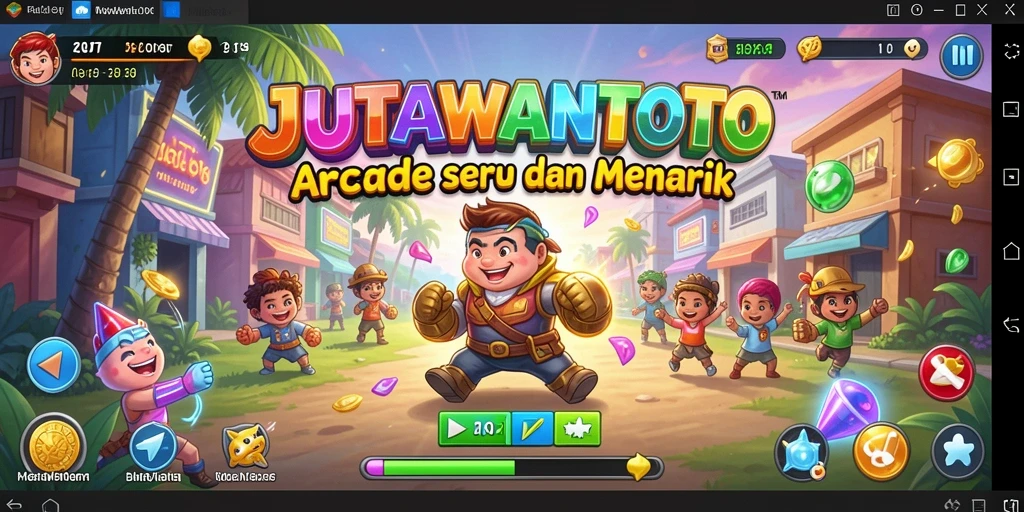Screenshot gameplay JUTAWANTOTO menunjukkan aksi seru dalam permainan arcade.