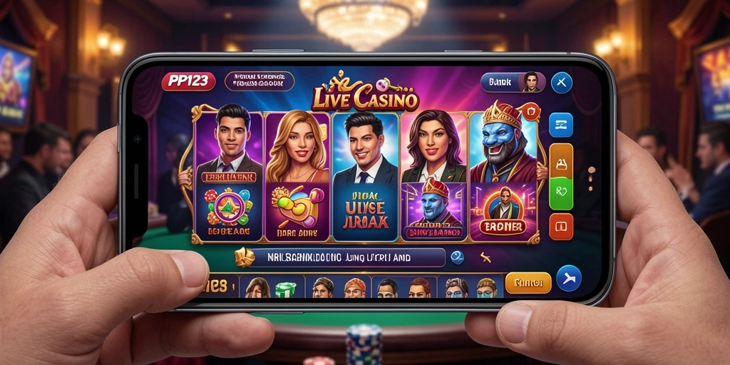 Tampilan gameplay Live Casino di PP123 yang menarik dan interaktif.
