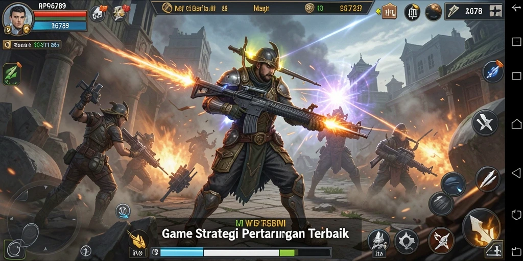 Screenshot utama RP6789 menampilkan aksi pertarungan strategis yang mendebarkan.