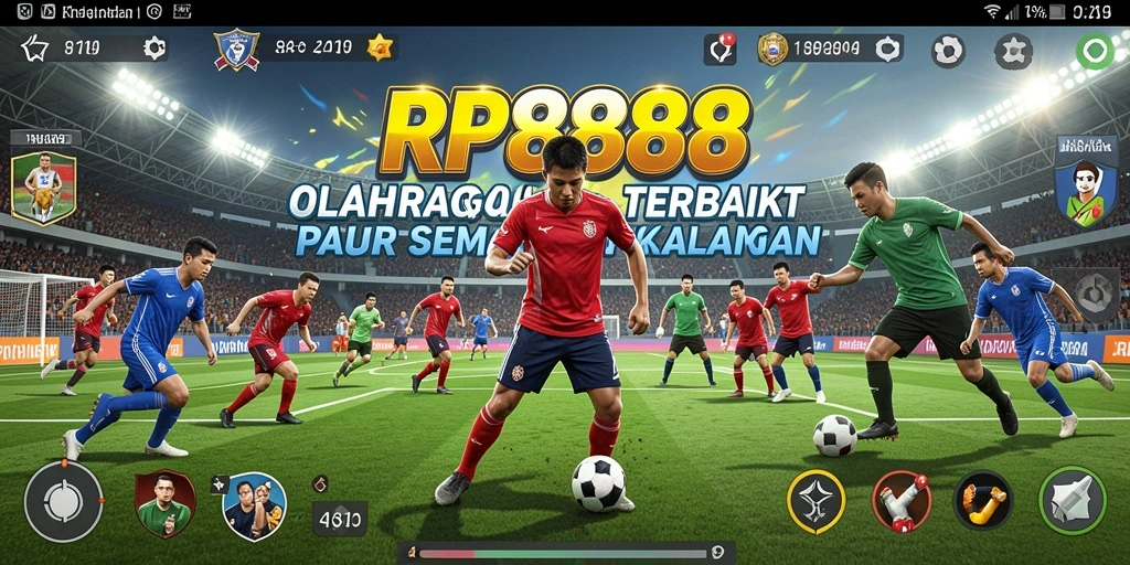 Tampilan gameplay seru di RP8888 dengan berbagai aksi olahraga.